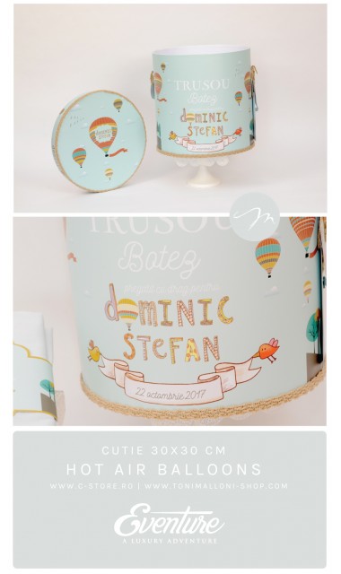 Trusou de botez cu broderie personalizata pentru baieti, Hot air Balloons 1